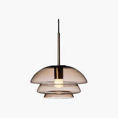 Heal's Hadeland Glassverk Archive 4006 Pendant Light Cocoa Brass