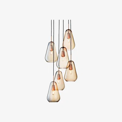 Heal's Nuura Anoli 6 Pendant Light Nordic Gold - Heal's UK Lighting