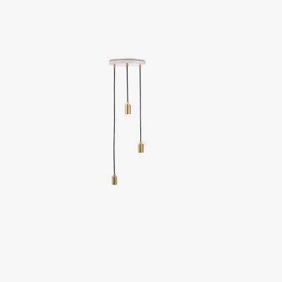 Heal's Tala Small White Canopy With 3 Brass Pendants - Heal's UK Lighting