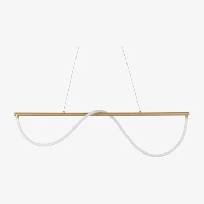 Heal's Heal's Wave LED Long Pendant Light Satin Gold - Heal's UK Lighting