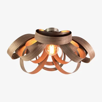 Heal's Tom Raffield Skipper Flush Ceiling Light Walnut