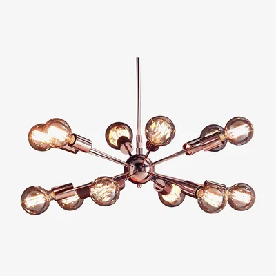Heal's Heal's Mega Junction Chandelier 12 Light Copper - Heal's UK Lighting