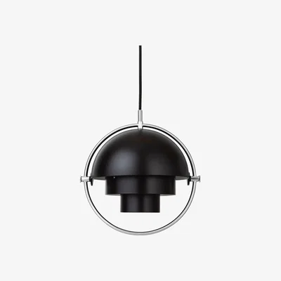 Heal's Gubi Multi Lite Pendant Chrome Black Shade Small