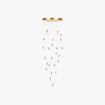 Heal's Heal's Rock Crystal LED Chandelier Light Brushed Gold