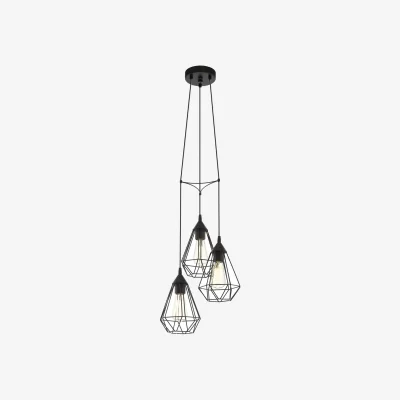 Homebase Eglo Tarbes 3 Light Cluster Pendant Light - Black