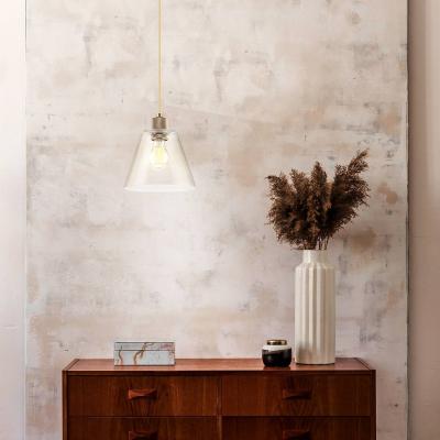 Homebase Eglo Copley Pendant Ceiling Light - Soft Gold & Clear