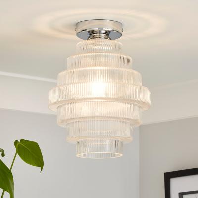Homebase Monet Tiered Glass Flush Ceiling Light