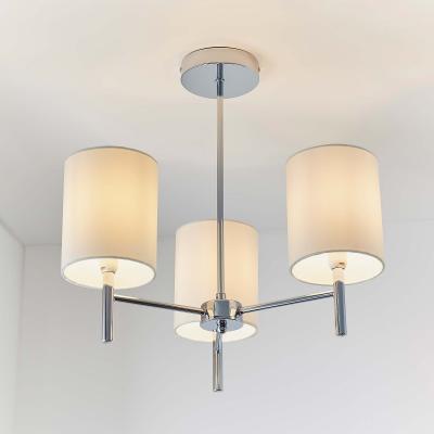 Homebase Kari 3 Light Semi Flush Ceiling Light - Chrome