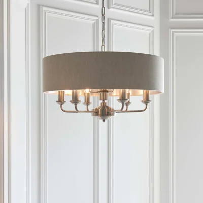 Homebase Highclere Pendant Light - 6lt Chrome