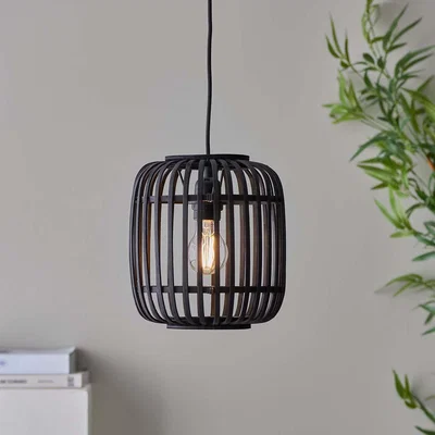 Homebase Saval Pendant Ceiling Light - Dark Bamboo