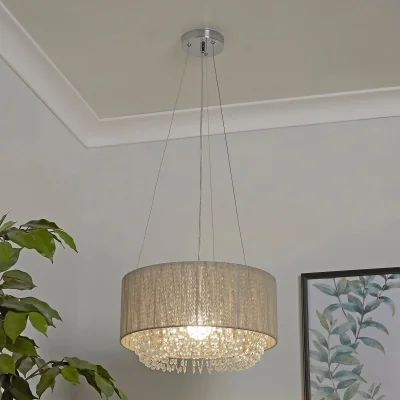 Homebase Bellano Ceiling Pendant Light - Grey