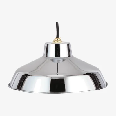 Homebase Retro Metal Easy Fit Pendant Light Shade - Chrome