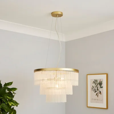 Homebase Highgate 3 Tier Pendant Light - Brass