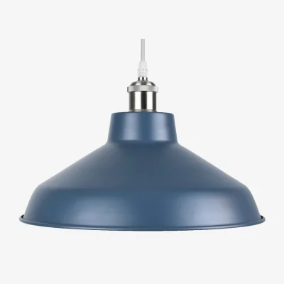 Homebase Retro Metal Easy Fit Pendant Light Shade - Navy Blue