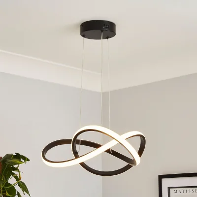Homebase Boston LED Infinity Ceiling Pendant Light - Black