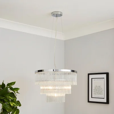Homebase Highgate 3 Tier Pendant Light - Chrome