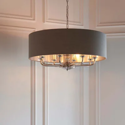 Homebase Highclere Pendant Light - 6lt Nickel