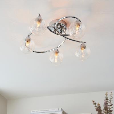 Homebase Tatton 5 Light Semi Flush Ceiling Light - Chrome