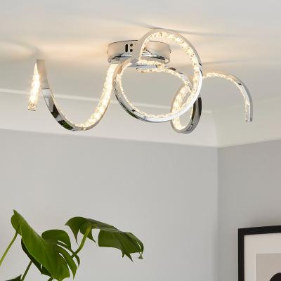Homebase Napier LED 3 Arm Flush Ceiling Light - Chrome