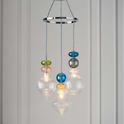 Homebase Elgin Cluster Pendant Ceiling Light - Multicoloured & Chrome