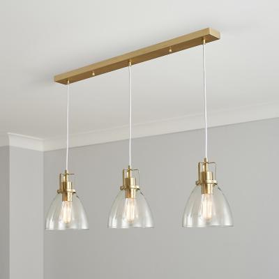 Homebase Berkeley 3lt Diner Pendant Ceiling Light - Satin Brass