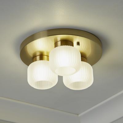 Homebase Pearl Frosted 3 Light Flush Ceiling Light