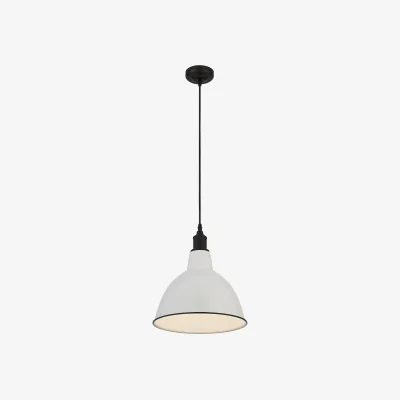 Homebase Country Living Farmhouse Dome Pendant Light - White - 31cm