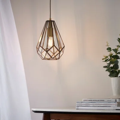 Homebase Polly Pendant Light - Antique Brass
