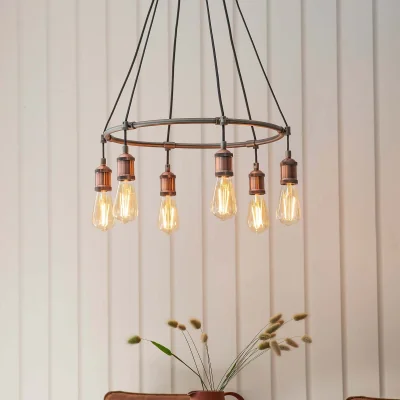 Homebase Henrik 6 Light Pendant Light - Pewter