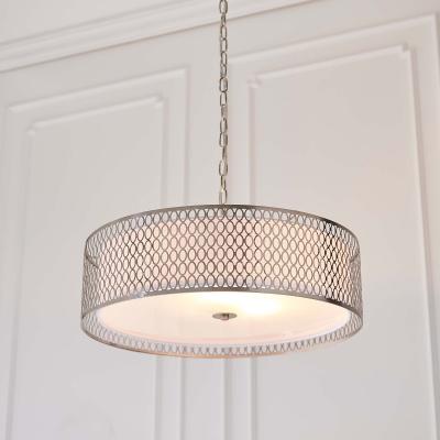 Homebase Orton Pendant Ceiling Light - Nickel Effect