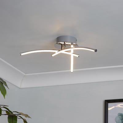 Homebase Atlanta 3 Light LED Flush Ceiling Light - Chrome