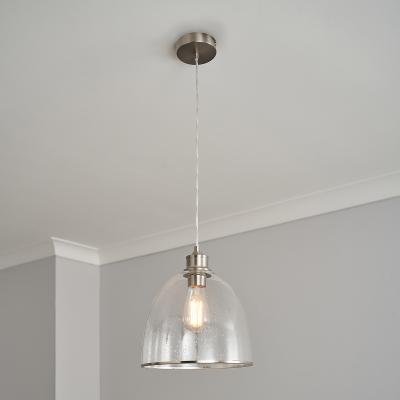Homebase Windermere Pendant Ceiling Light - Satin Nickel