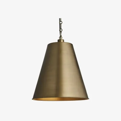 Industville Albany Chain Funnel Pendant Light - 16 inch - Brass