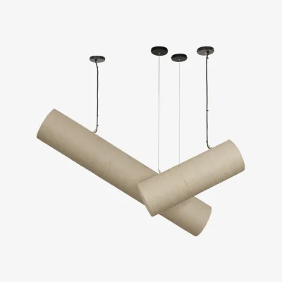 Industville Epping Tube Paper Pendant Light - Ivory