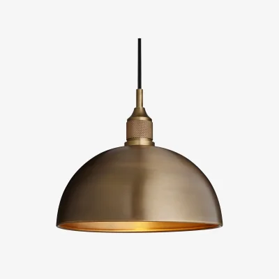 Industville Noho Dome Pendant Light - 12 Inch - Brass Holder