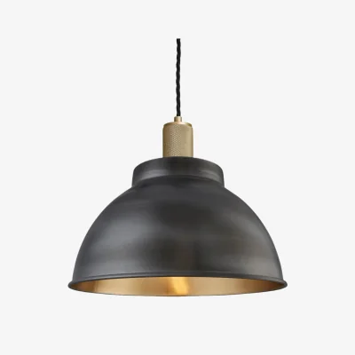 Industville Knurled Dome Pendant - 13 Inch