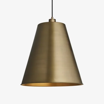 Industville Albany Funnel Pendant - 16 inch - Brass