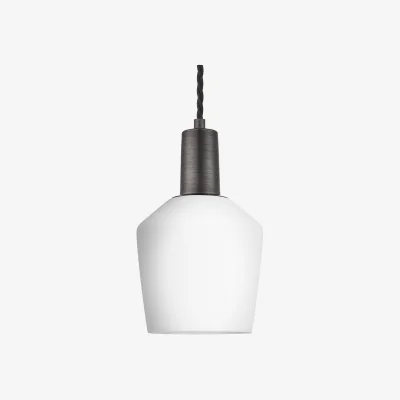 Industville Sleek Opal Glass Schoolhouse Pendant Light - 5.5 Inch