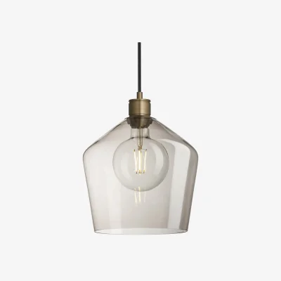 Industville Albany Glass Schoolhouse Pendant Light - 10 Inch