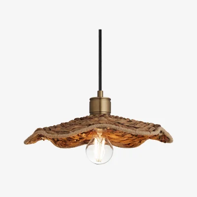 Industville Albany Sea Grass Fluted Slope Pendant Light - 12 Inch - Natural