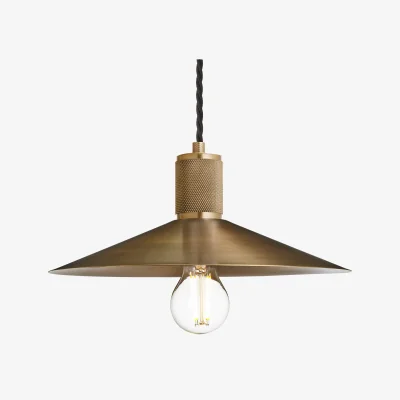 Industville Knurled Slope Pendant Light  - Brass