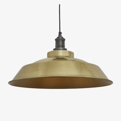 Industville Brooklyn Brass Step Pendant Light - 16 Inch - Pewter Holder