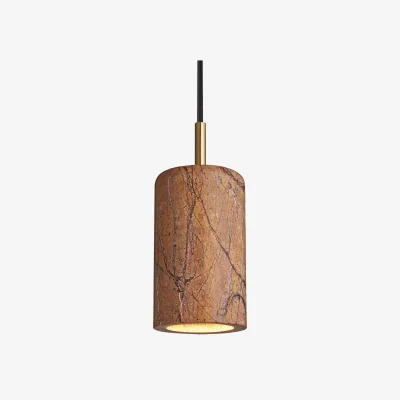 Industville Marble Cylinder Pendant Light - 4 inch - Amber