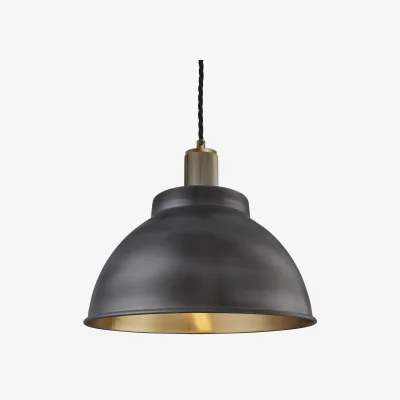 Industville Ribbed Dome Pendant - 13 Inch