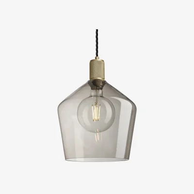 Industville Knurled Glass Schoolhouse Pendant - 10 Inch