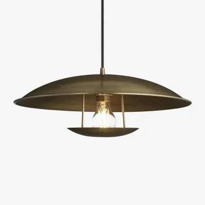 Industville Boston Round Pendant Light- 17 Inch - Brass