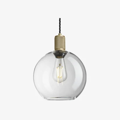 Industville Knurled Glass Globe Pendant Light - 9 Inch