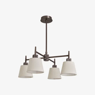 Industville Henley 4 Arm Pendant Light - Natural Cotton Shades