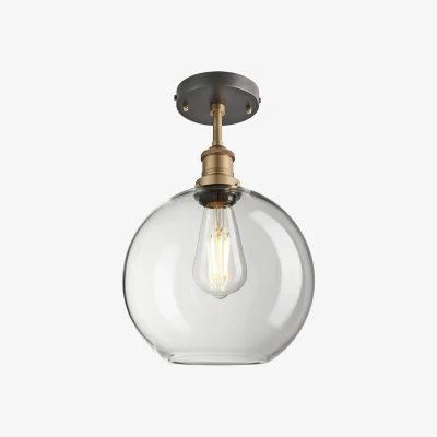 Industville Brooklyn Glass Globe Flush Mount - 9 Inch
