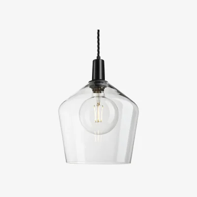 Industville Sleek Glass Schoolhouse Pendant - 10 Inch